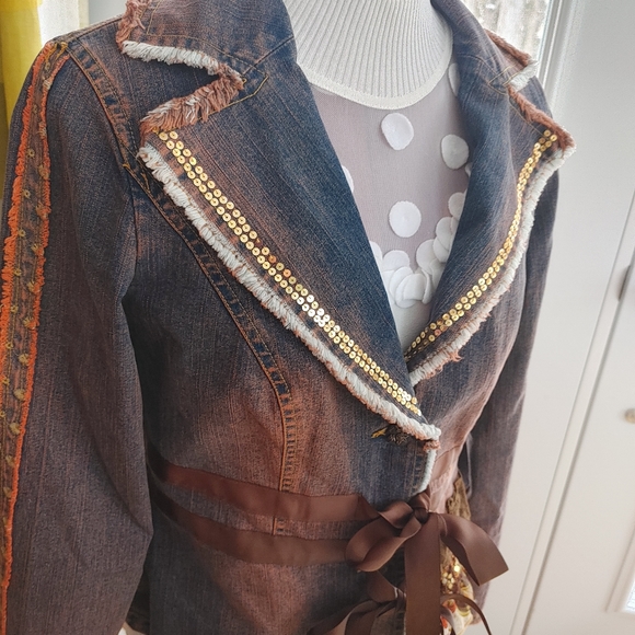 NWOT Amazing unique Chagall Jean jacket - Picture 8 of 10